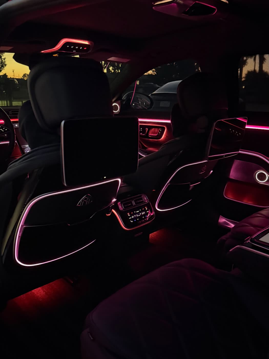 Maybach cabin lit by ambient interior lighting